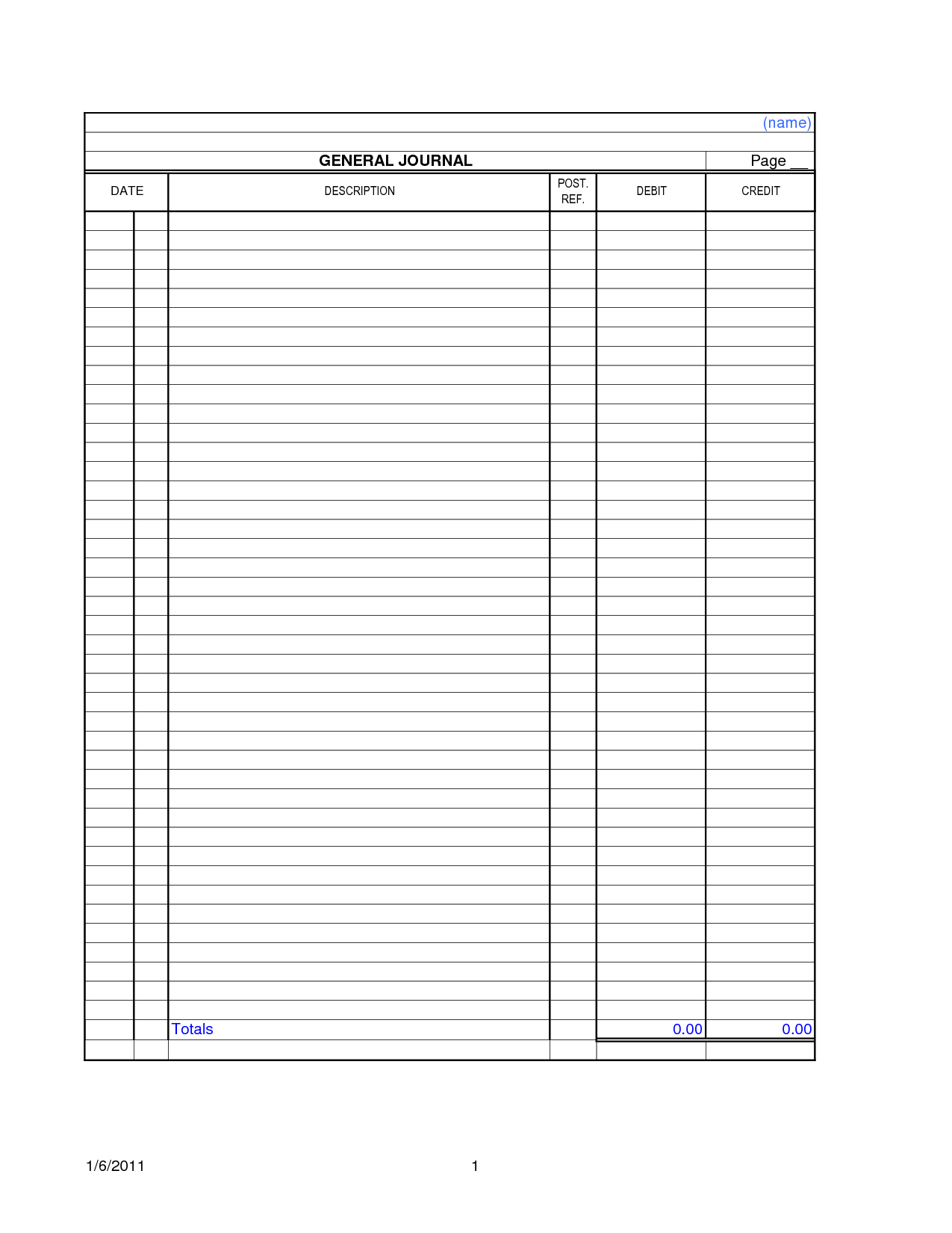 Blank Accounting Ledger Template Printable | Money Tips Throughout Blank Ledger Template