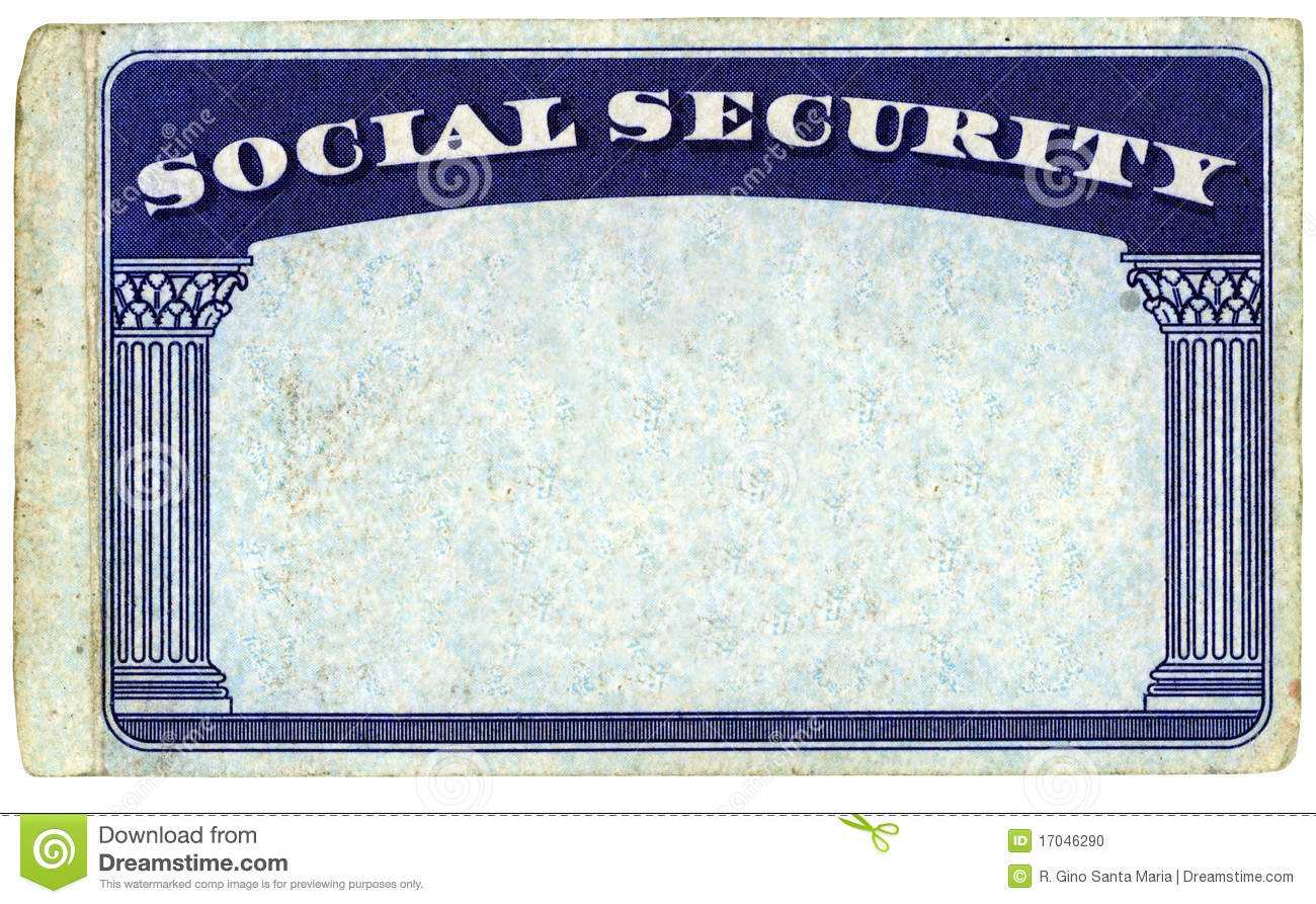 Blank American Social Security Card Stock Photo – Image Of Inside Social Security Card Template Pdf