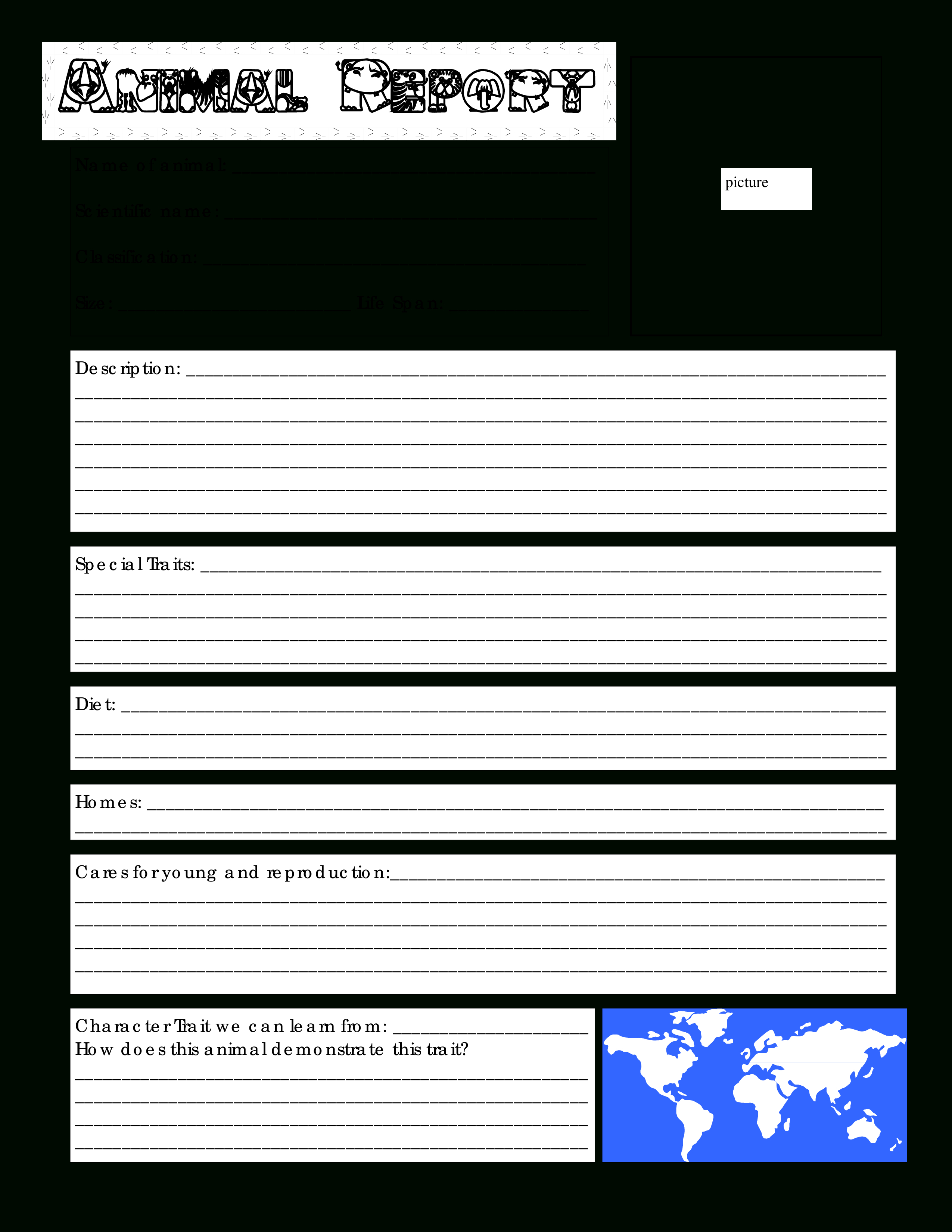 Blank Animal Report | Templates At Allbusinesstemplates Throughout Animal Report Template