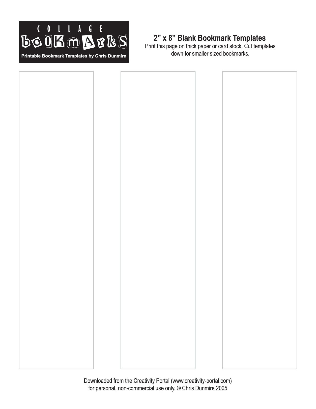 Blank Bookmark Template Printable | Literacy | Bookmark In Free Blank Bookmark Templates To Print