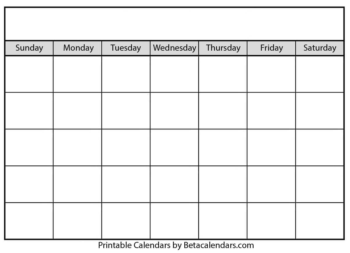 Blank Calendar – Beta Calendars In Blank Calender Template