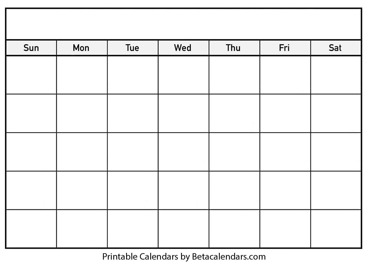Blank Calendar – Beta Calendars Pertaining To Full Page Blank Calendar Template