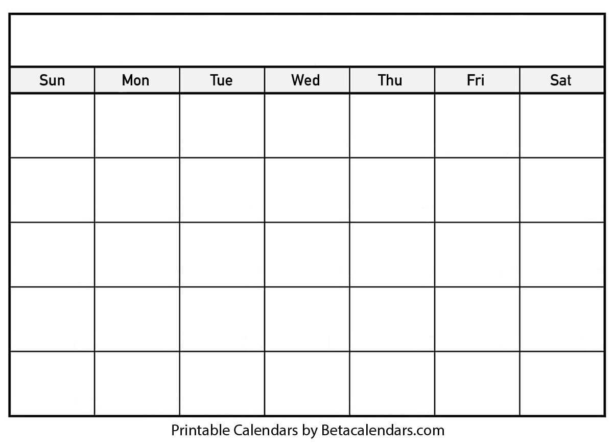 Blank Calendar – Beta Calendars Pertaining To Full Page Blank Calendar Template