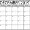 Blank Calendar December 2019 : For Exam Time Status | Free For Blank Calendar Template For Kids