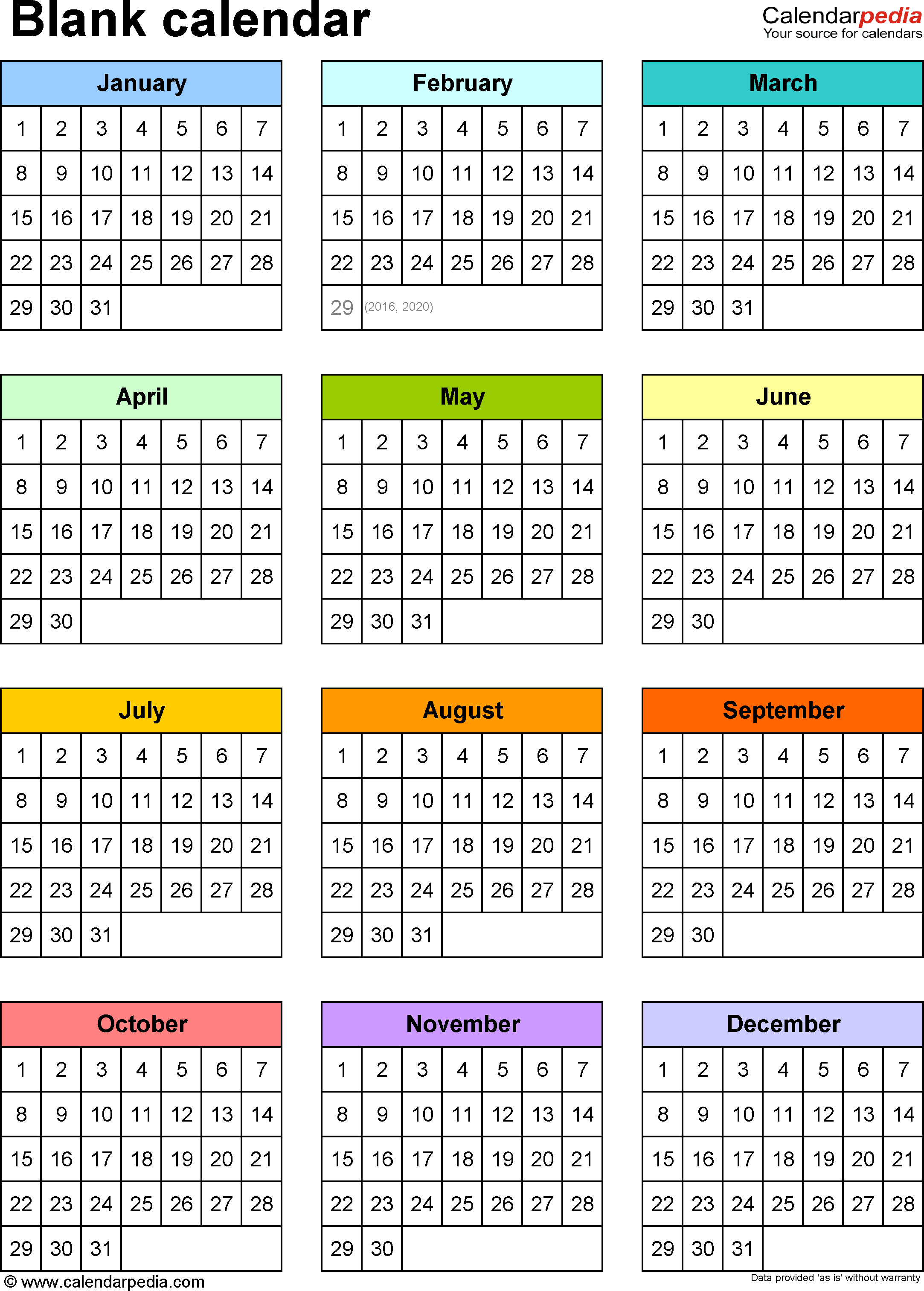 Blank Calendars – Free Printable Microsoft Word Templates Pertaining To Month At A Glance Blank Calendar Template
