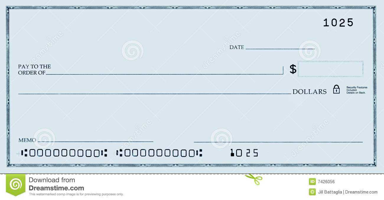 Blank Check With False Numbers Stock Photo – Image Of Cheque Intended For Large Blank Cheque Template