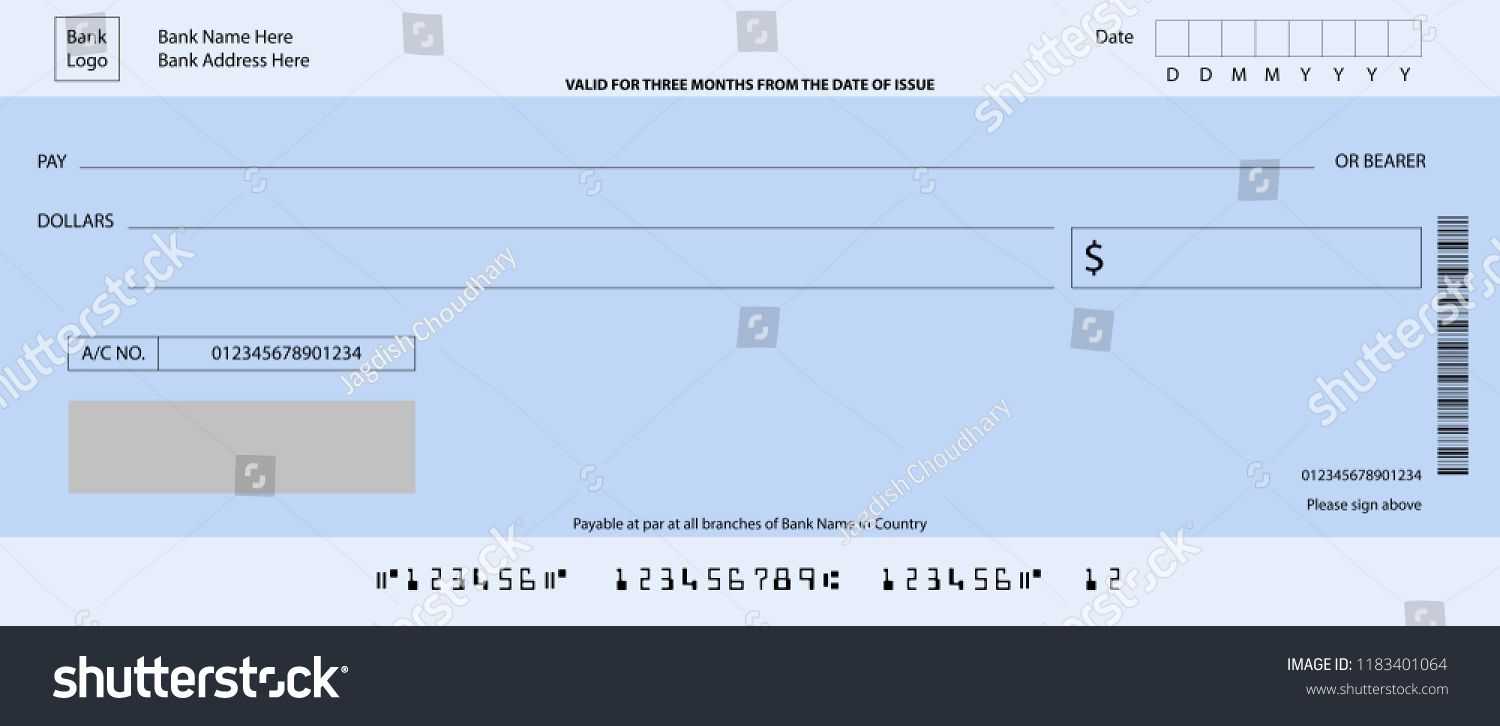 Blank Cheque Design Template Illustration. Vector Of Empty Throughout Large Blank Cheque Template