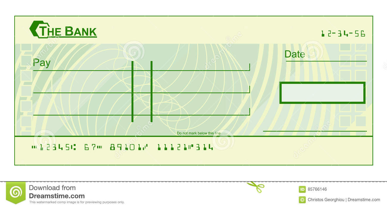 Blank Cheque Stock Vector. Illustration Of Document, Cheque Inside Blank Cheque Template Download Free