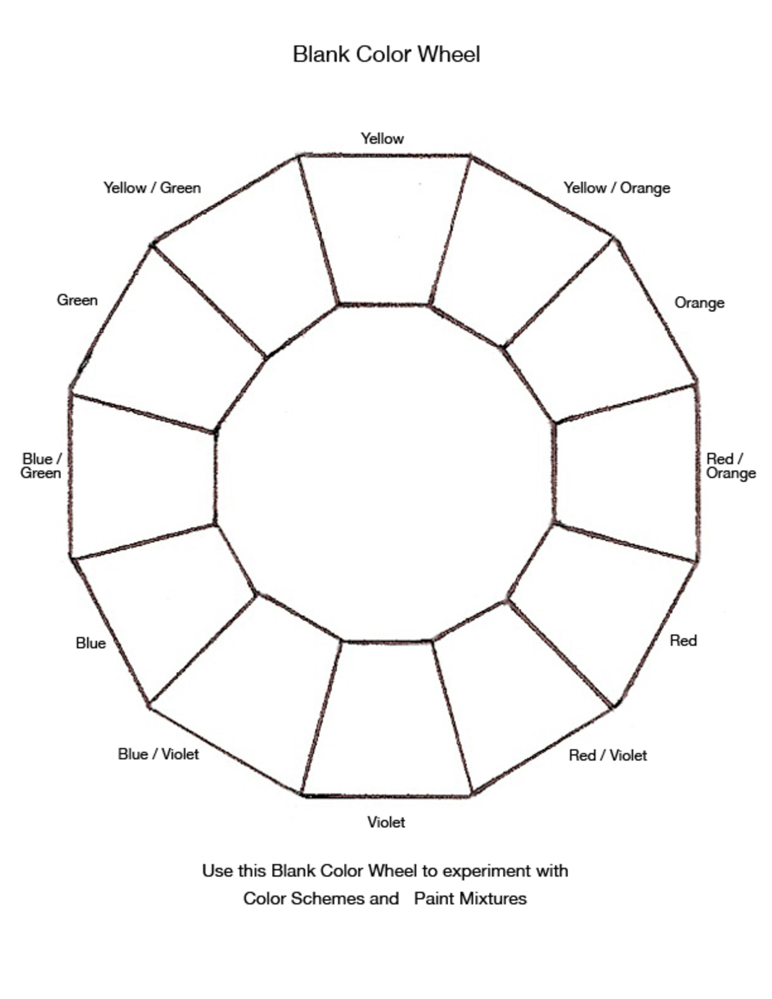 Blank Color Wheel Chart | Templates At Allbusinesstemplates Pertaining To Blank Color Wheel Template