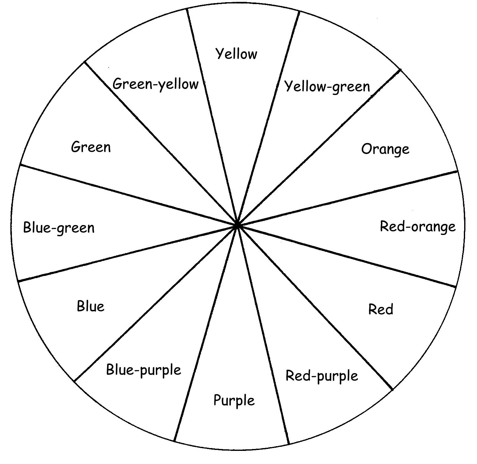 Blank Color Wheel Worksheet | Art Projects | Color Wheel Intended For Blank Color Wheel Template