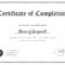 Blank Completion Certificate Template Inside Certification Of Completion Template
