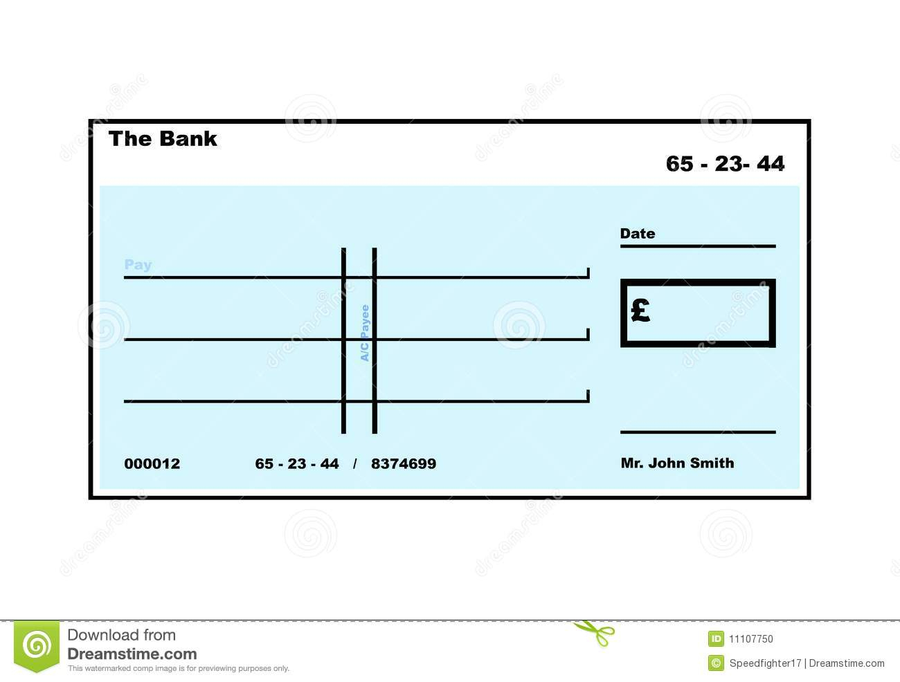 Blank English Cheque Stock Illustration. Illustration Of Pertaining To Blank Cheque Template Uk
