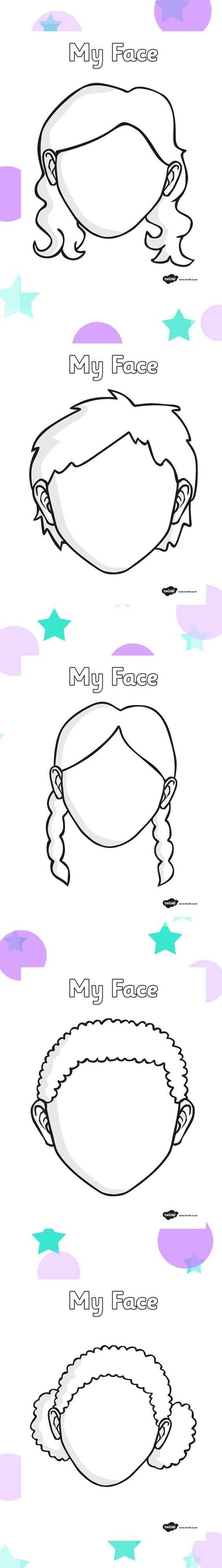 Blank Faces – Twinkl … | Preescolar | Face Template, Art For Blank Face Template Preschool
