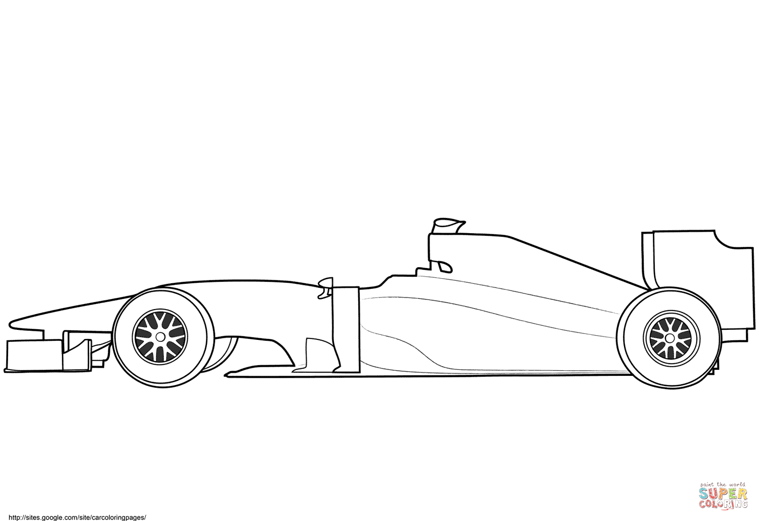 Blank Formula 1 Race Car Coloring Page | Free Printable Inside Blank Race Car Templates
