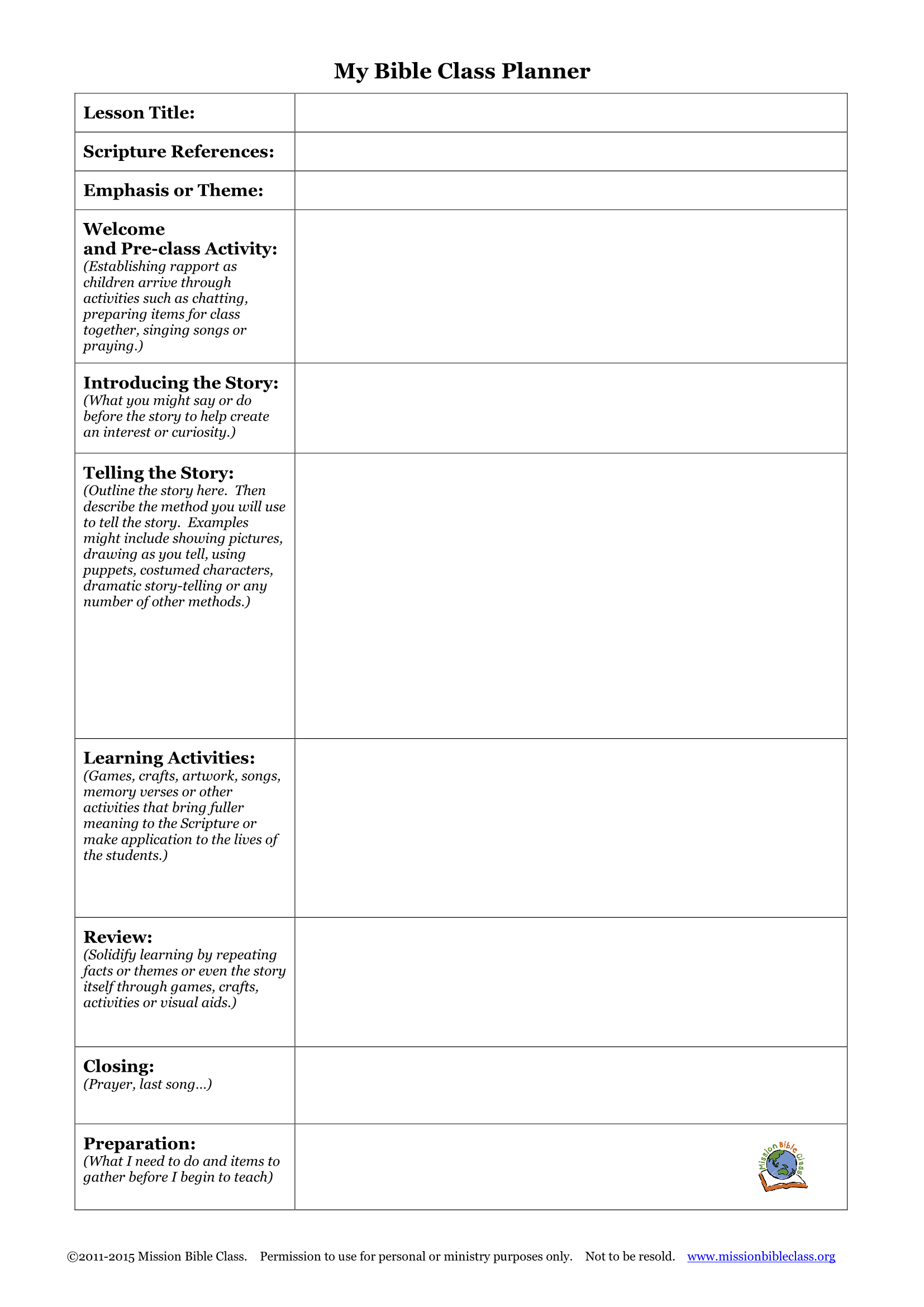 Blank Lesson Plan Templates To Print | Teaching The Bible To For Blank Syllabus Template