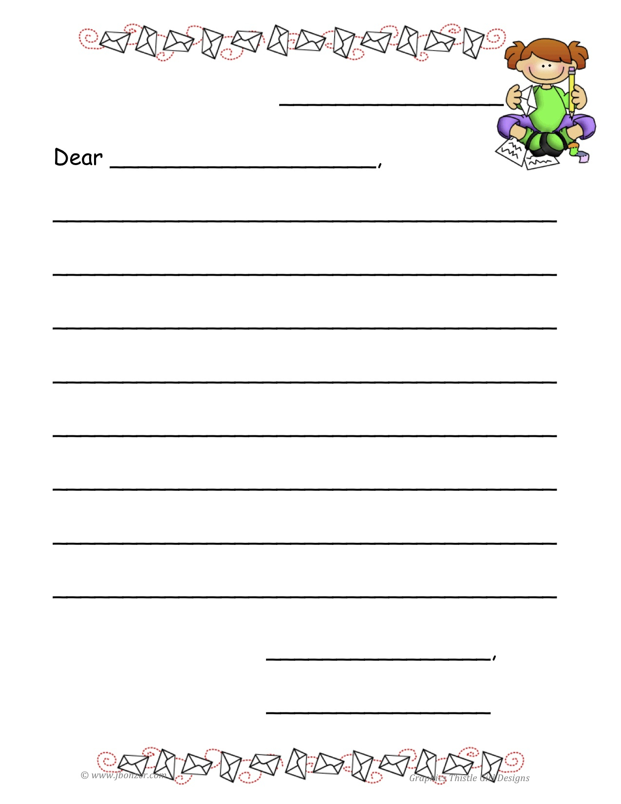 Blank Letter Writing Paper – Floss Papers Within Blank Letter Writing Template For Kids