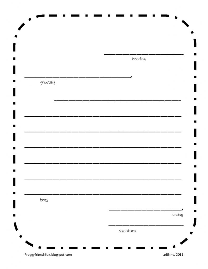 Blank Letter Writing Template | Free Letter Templates In Blank Letter Writing Template For Kids