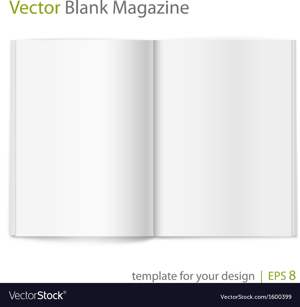 Blank Magazine On White Background Template Inside Blank Magazine Spread Template