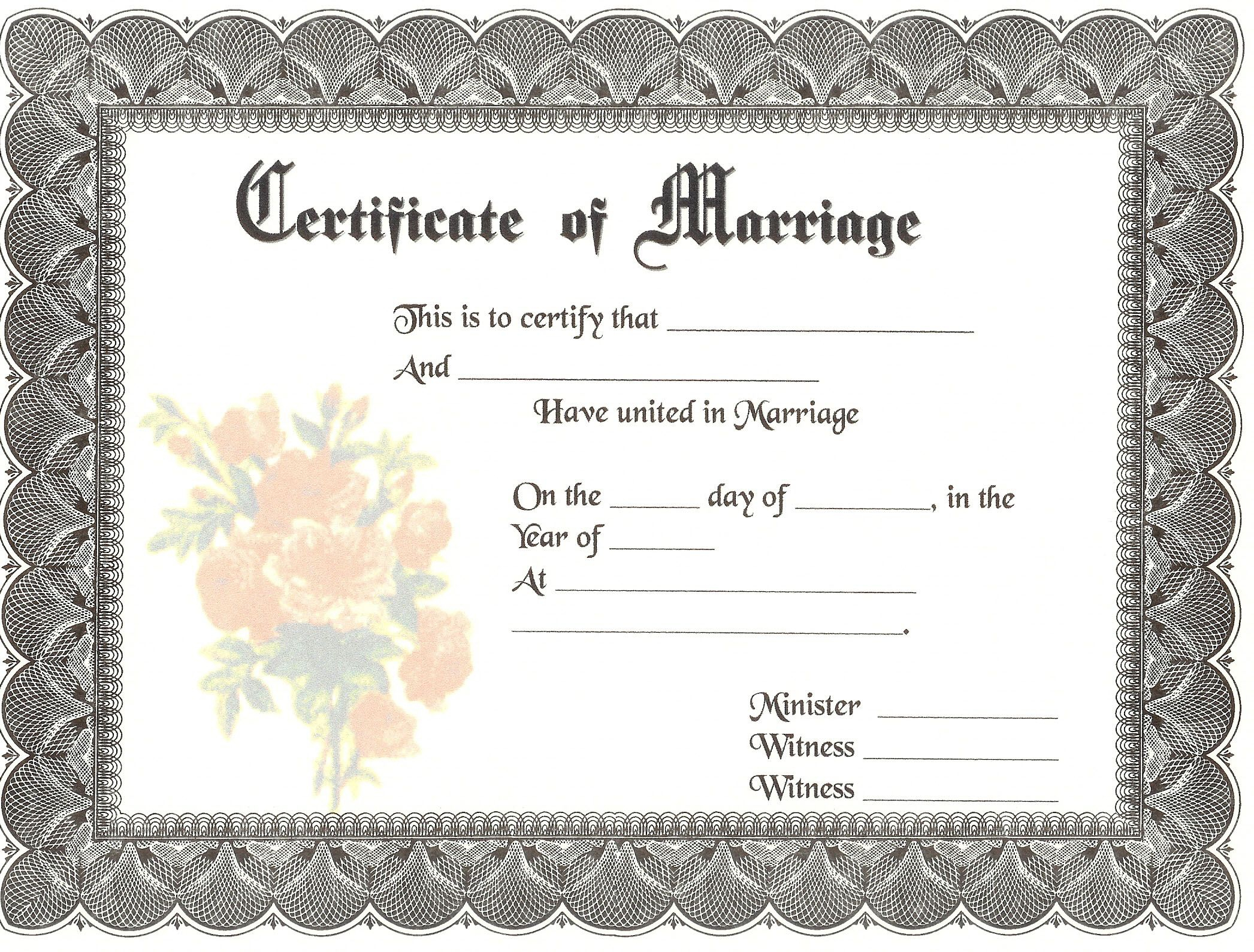 Blank Marriage Certificates | Download Blank Marriage Pertaining To Blank Marriage Certificate Template