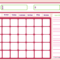 Blank Month Calendar – Pinks – Free Printable Downloads From For Blank One Month Calendar Template