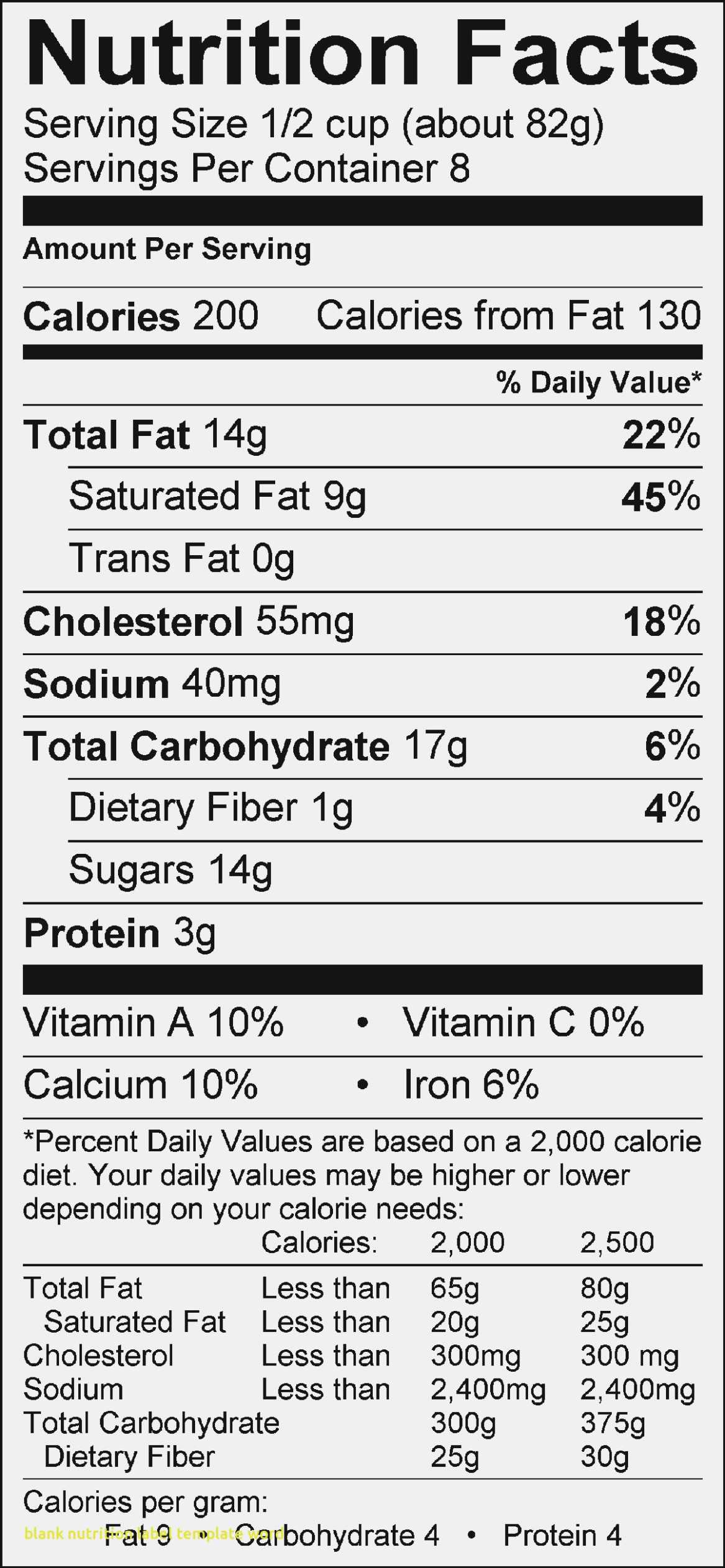 Blank Nutrition Facts Label Template Word Doc Archives Intended For Nutrition Label Template Word