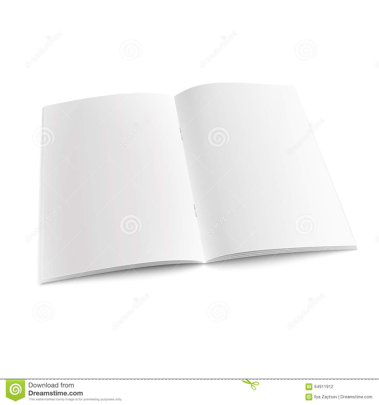 Blank Open Magazine Template With Staples. Stock Vector Within Staples Banner Template