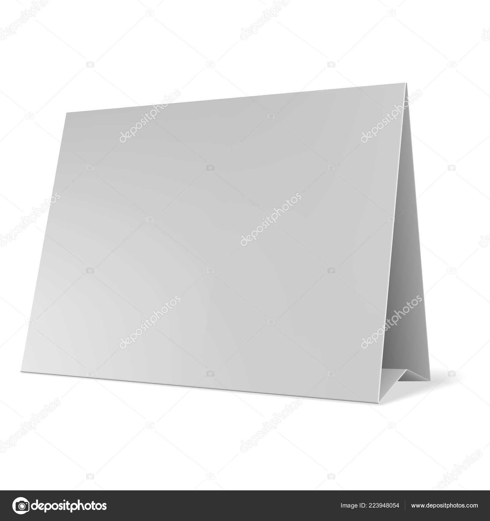 Blank Paper Table Cards Vector. Blank Table Tent Isolated On Intended For Blank Tent Card Template