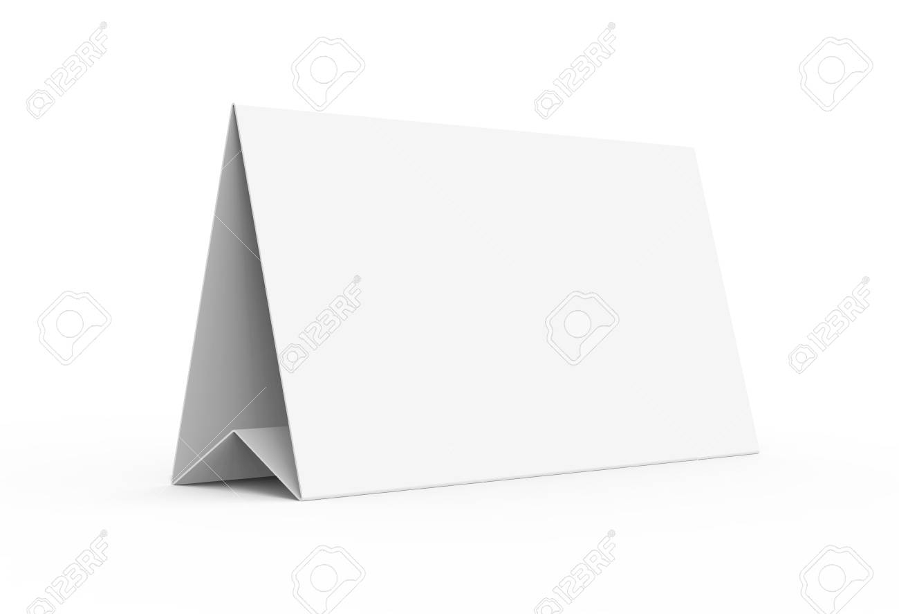 Blank Paper Tent Template, White Tent Card With Empty Space In.. For Blank Tent Card Template