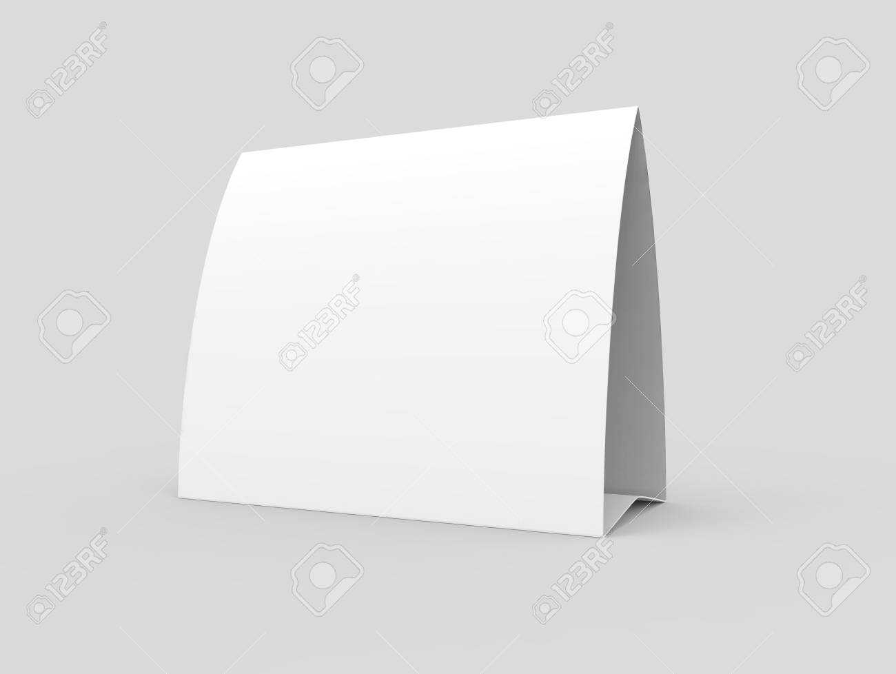 Blank Paper Tent Template, White Tent Card With Empty Space In.. Throughout Blank Tent Card Template