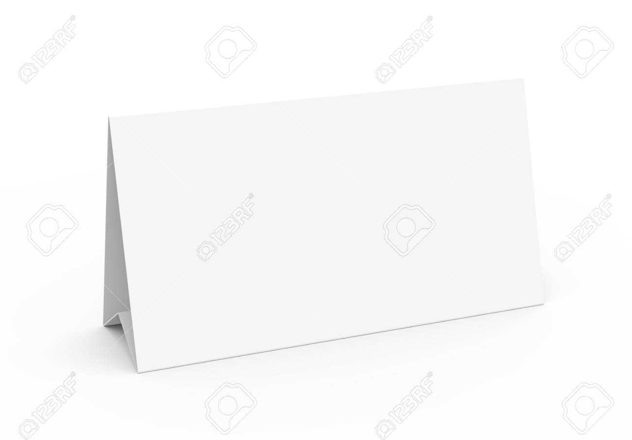 Blank Paper Tent Template, White Tent Card With Empty Space In.. Throughout Blank Tent Card Template