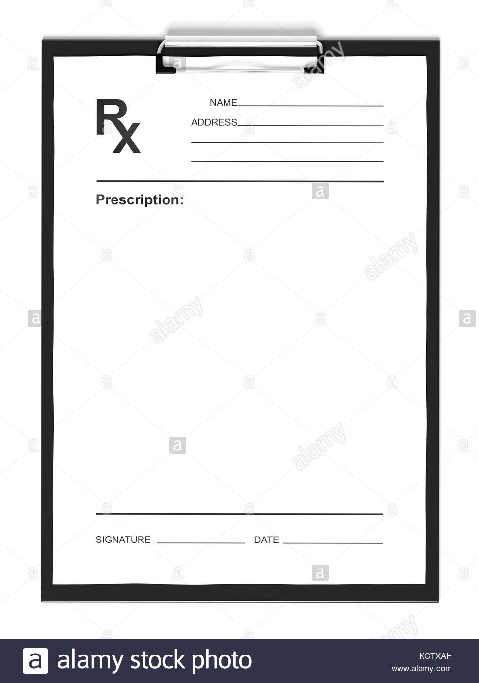 Blank Prescription Form, Isolated On White Background Stock With Regard To Blank Prescription Form Template