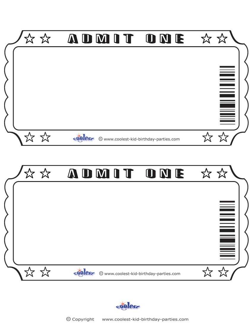 Blank Printable Admit One Invitations Coolest Free Regarding Blank Admission Ticket Template