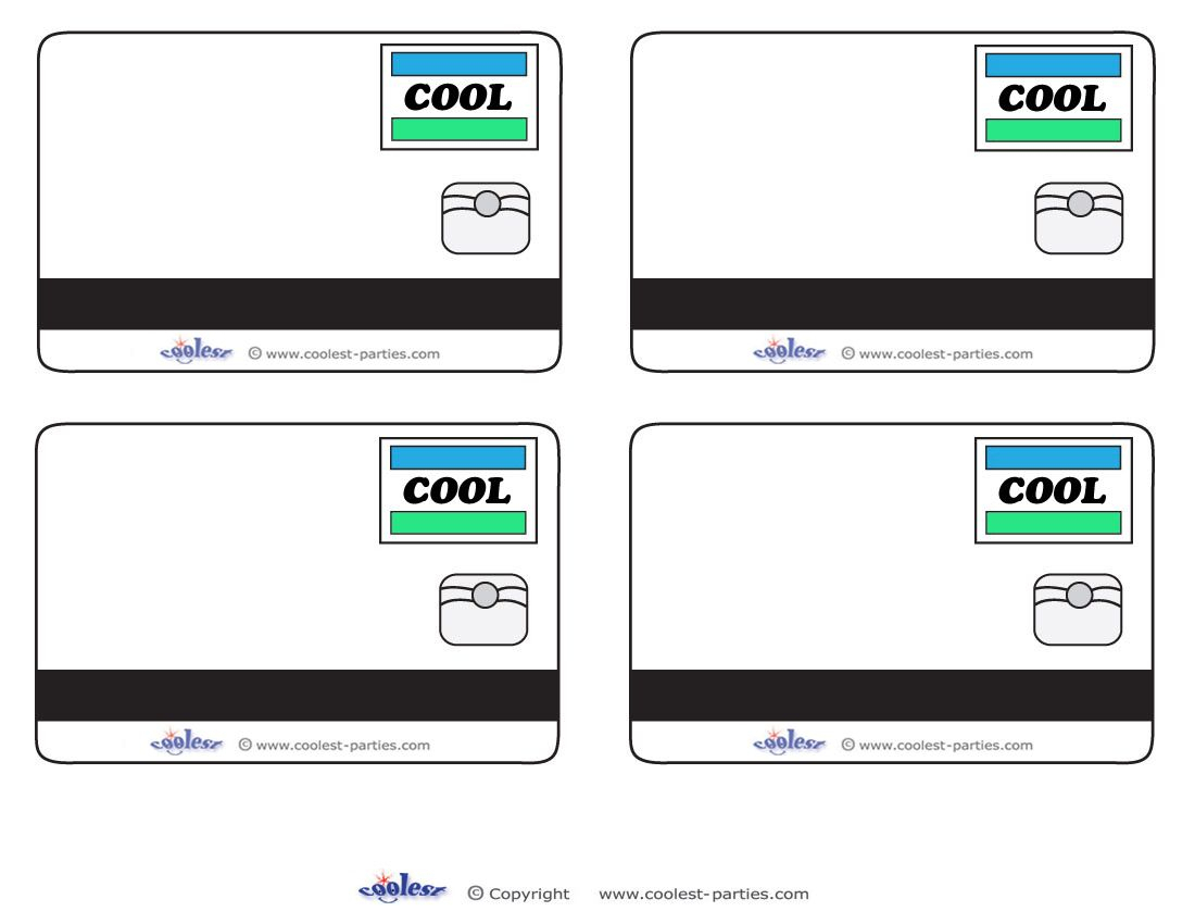 Blank Printable Cool Credit Card Thank You Cards For A Mall In Credit Card Template For Kids