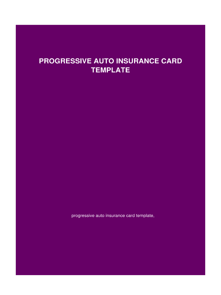 Blank Progressive Insurance Card – Fill Online, Printable With Free Fake Auto Insurance Card Template