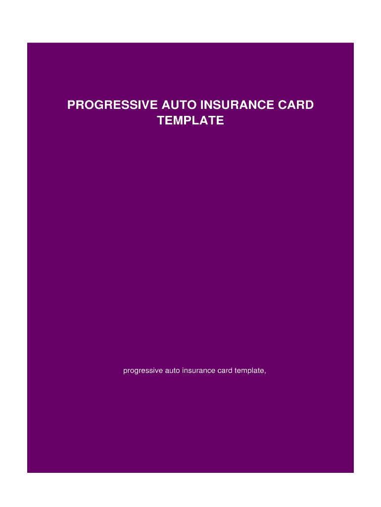 Blank Progressive Insurance Card – Fill Online, Printable Within Proof Of Insurance Card Template