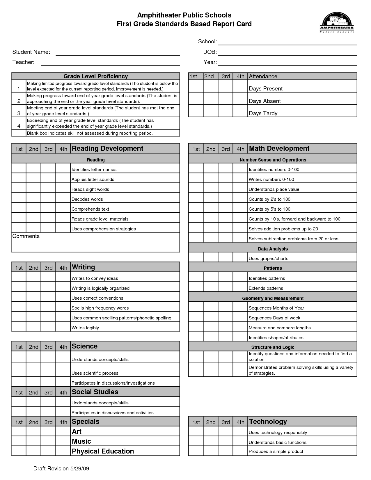 Blank Report Card Template | School Report Card, Report Card In Homeschool Report Card Template