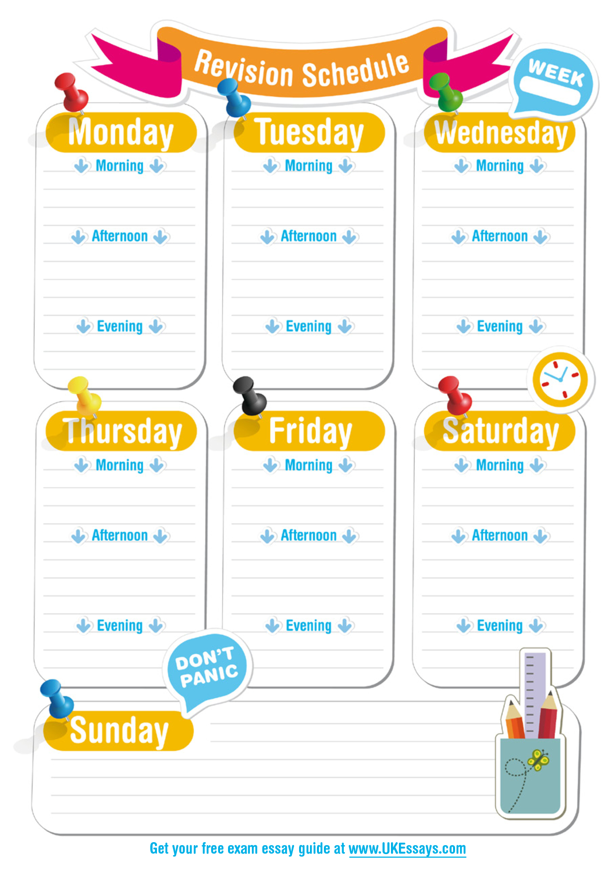 Blank Revision Timetable Template | Classroom | Timetable In Blank Revision Timetable Template