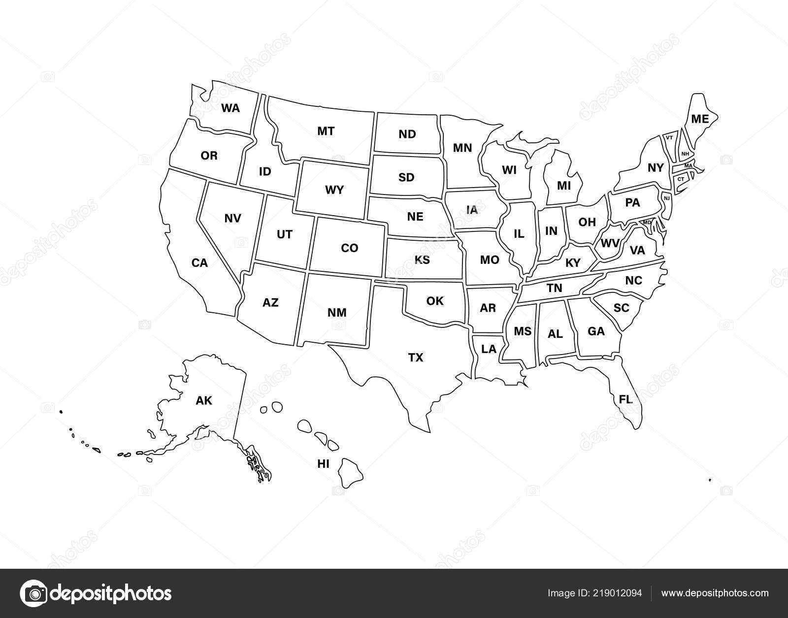 Blank Similar Usa Map Isolated On White Background. United Regarding United States Map Template Blank