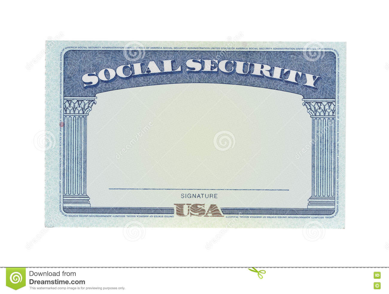 Blank Social Security Card Stock Photo. Image Of Money With Blank Social Security Card Template