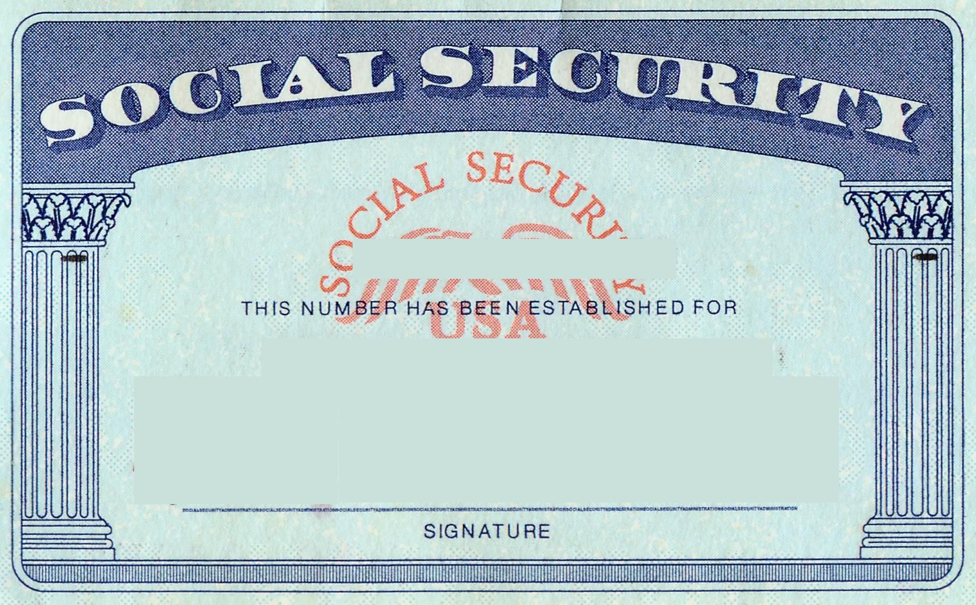 Blank Social Security Card Template | Social Security Card Throughout Editable Social Security Card Template
