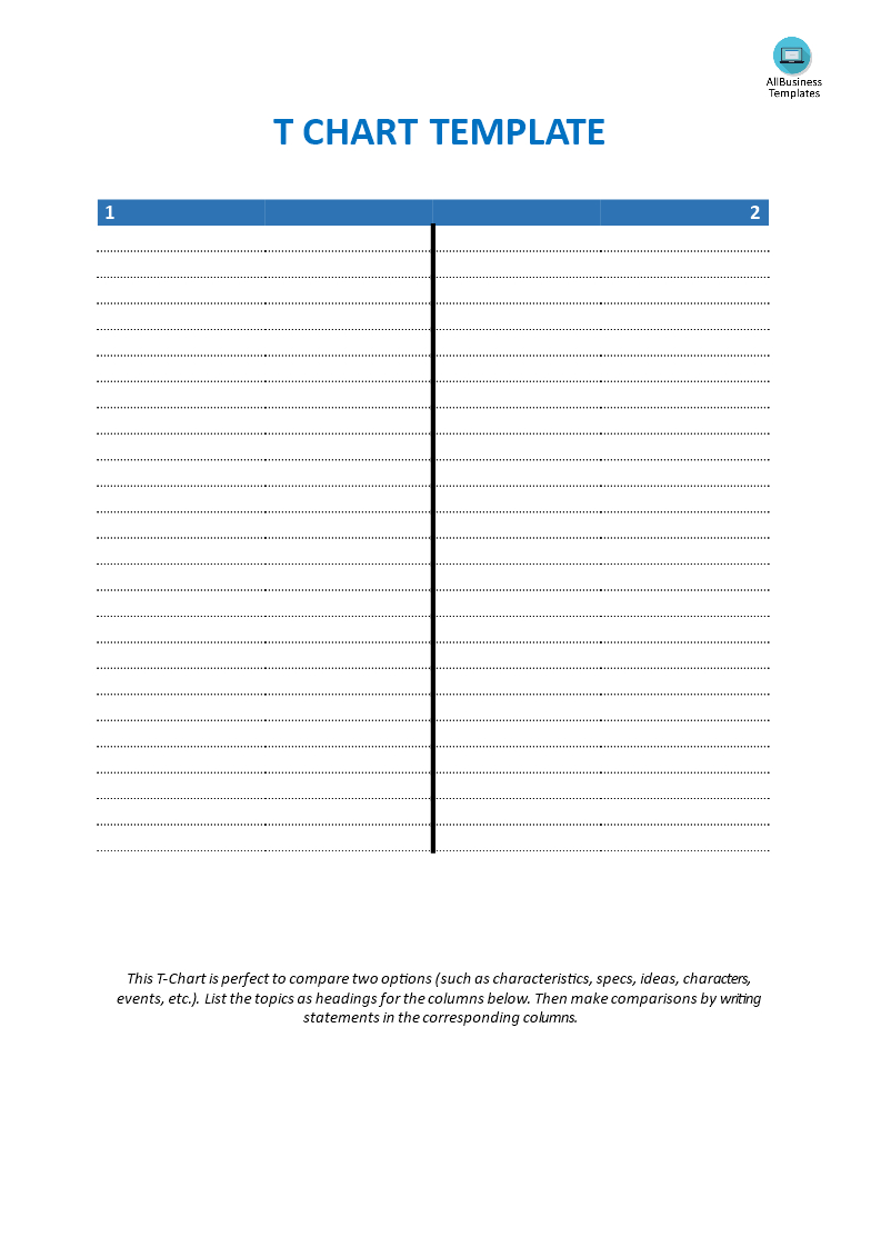 Blank T Chart Template | Templates At Allbusinesstemplates In T Chart Template For Word