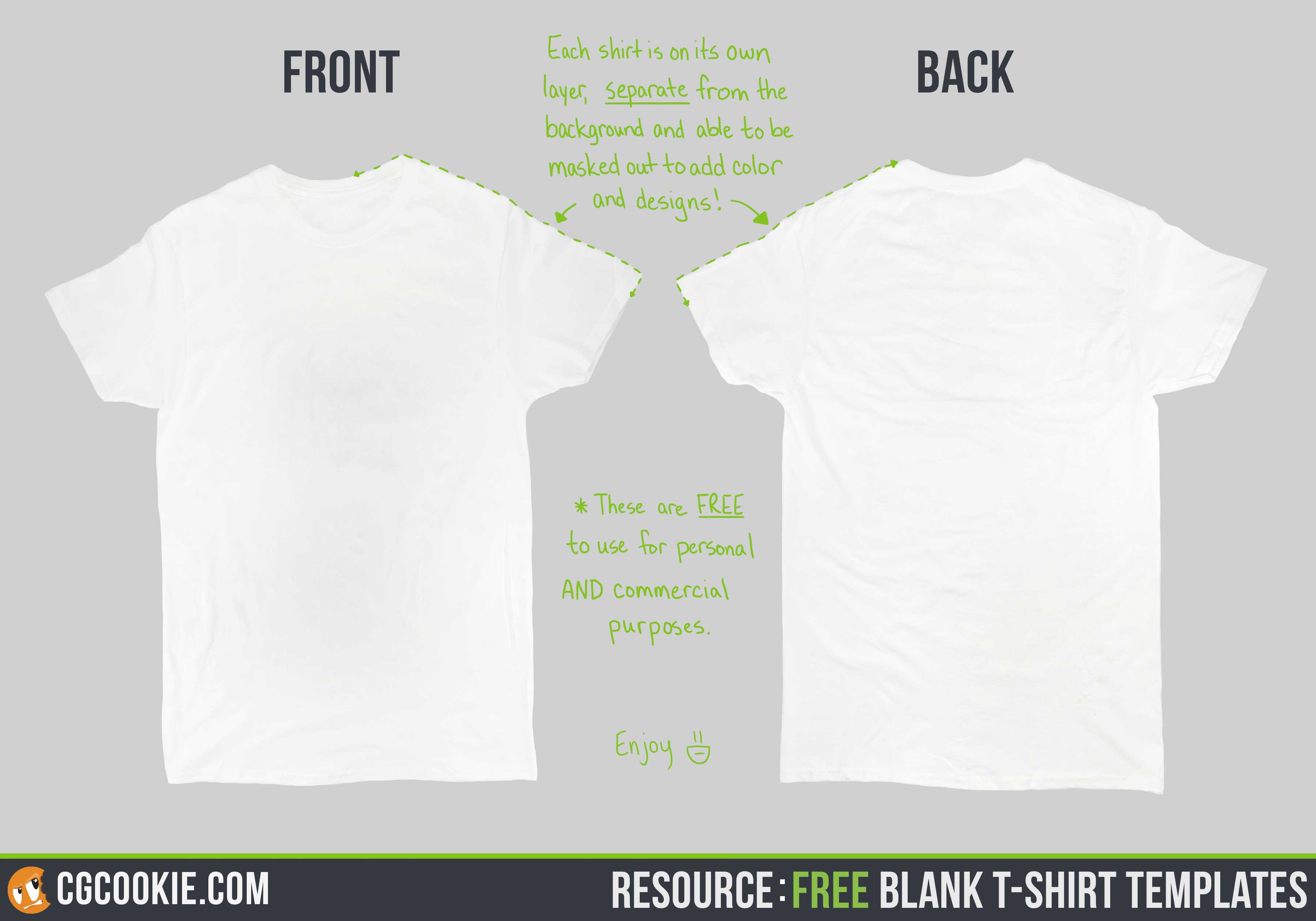 Blank T Shirt – Cg Cookie In Blank T Shirt Design Template Psd