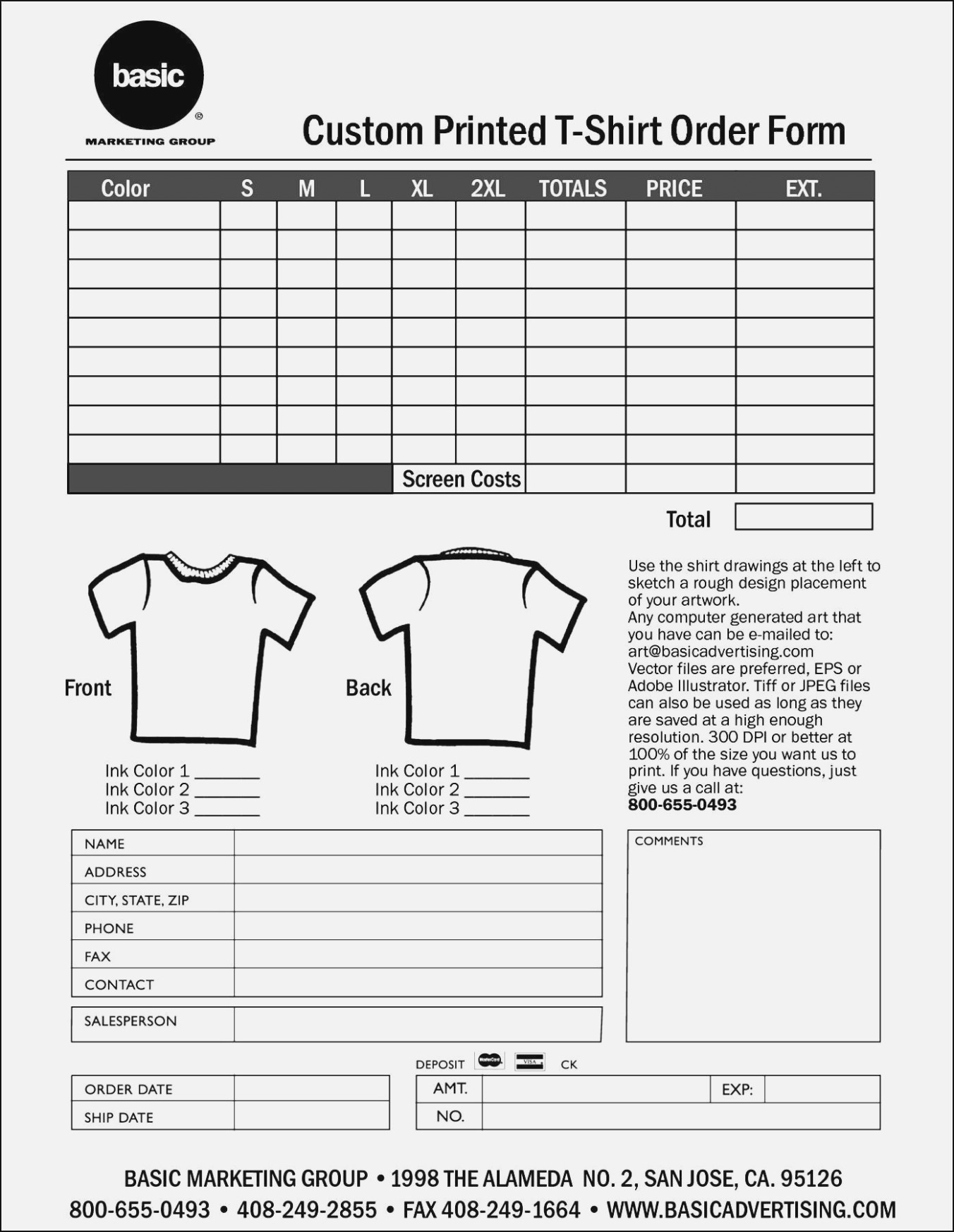 Blank T Shirt Order Form – Nils Stucki Kieferorthopäde With Regard To Blank T Shirt Order Form Template