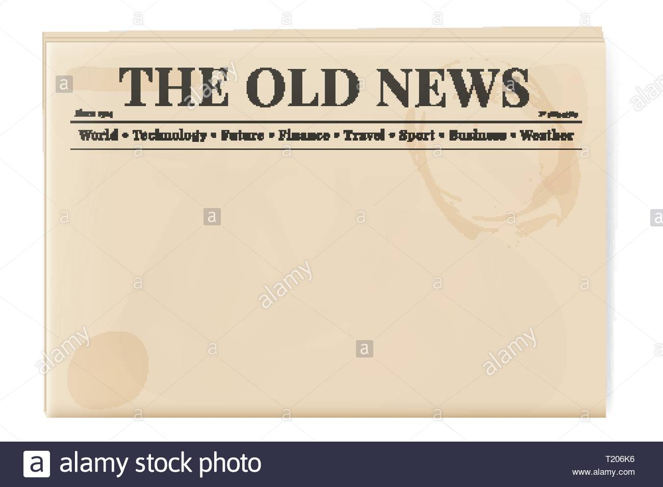 Blank Template Of A Retro Newspaper. Folded Cover Page Of A In Old Blank Newspaper Template