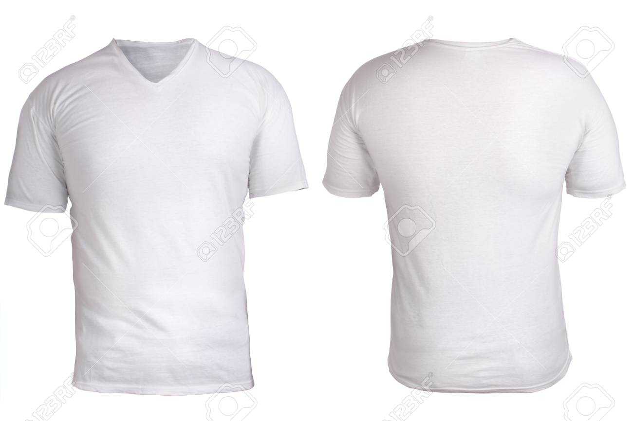 Blank V Neck Shirt Mock Up Template, Front, And Back View, Isolated,.. Throughout Blank V Neck T Shirt Template