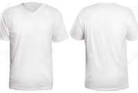 Blank V-Neck Shirt Mock Up Template, Front And Back View, Isolated.. with regard to Blank V Neck T Shirt Template