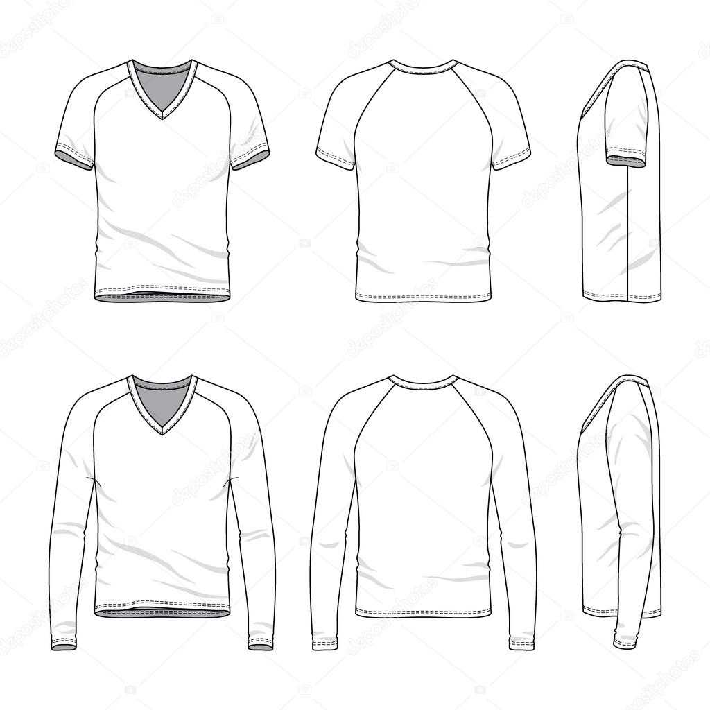 Blank V Neck T Shirt And Tee. — Stock Vector © Aunaauna2012 For Blank V Neck T Shirt Template