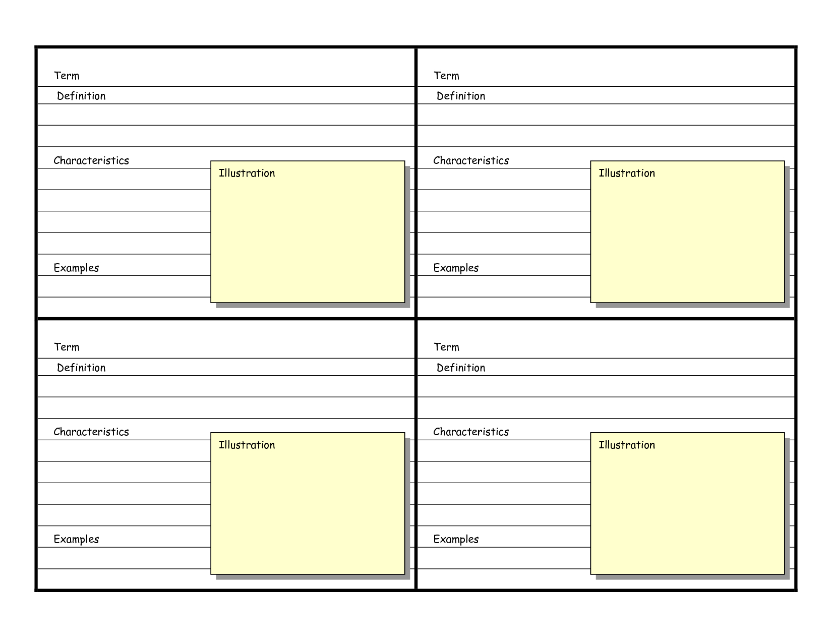 Blank Vocabulary Card Template | Vocabulary Flash Cards In Free Printable Blank Flash Cards Template