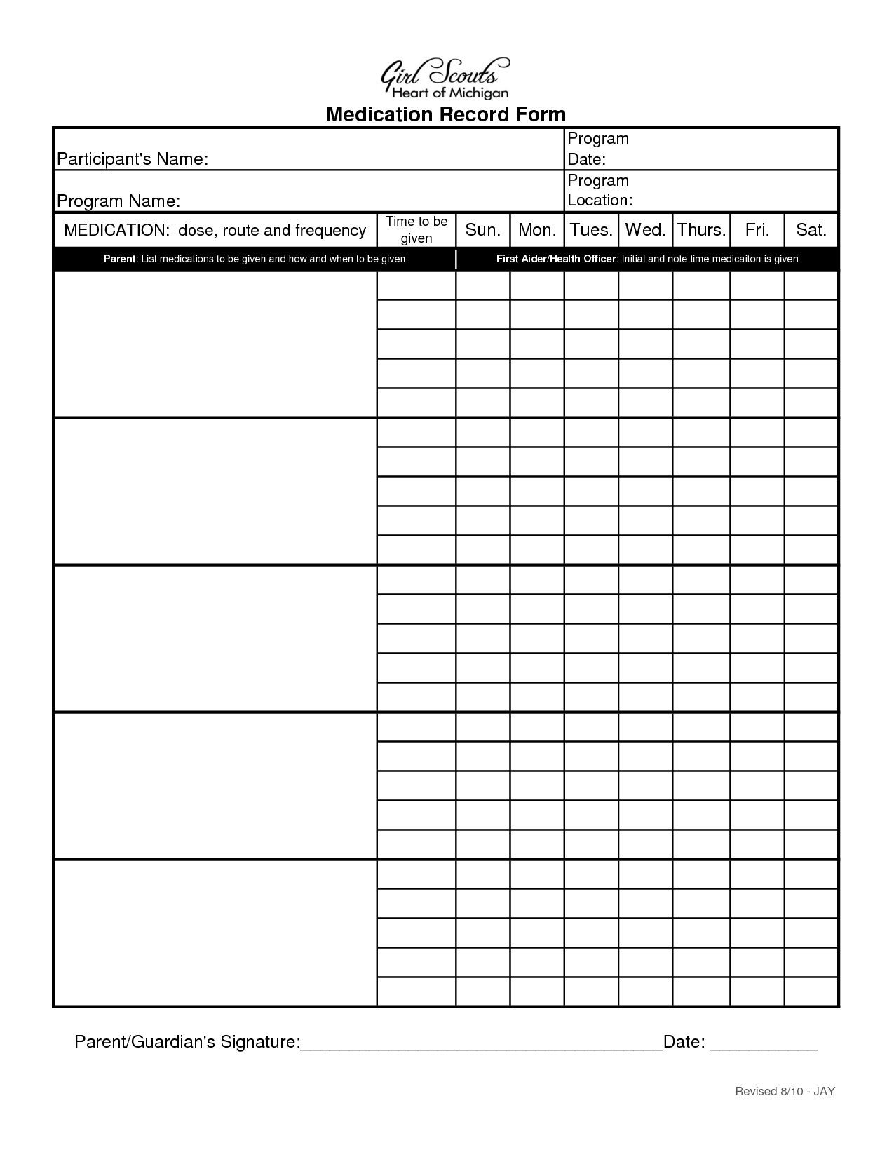 Blank+Medication+Administration+Record+Template | Work Inside Blank Medication List Templates