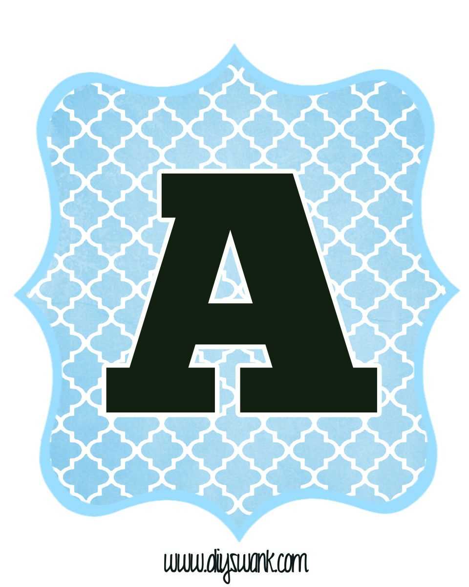 Blue And Black Printable Letters For Banners | Free Intended For Printable Letter Templates For Banners